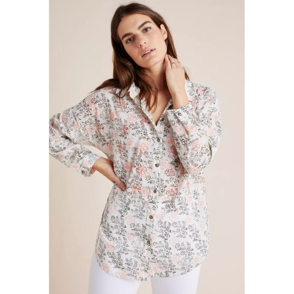 Anthropologie Tops - Anthropologie Enchanted Lightweight Floral Button Down Top M/L